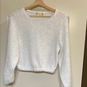 Altar'd State Soft, fuzzy white  Crew Neck Sweater M